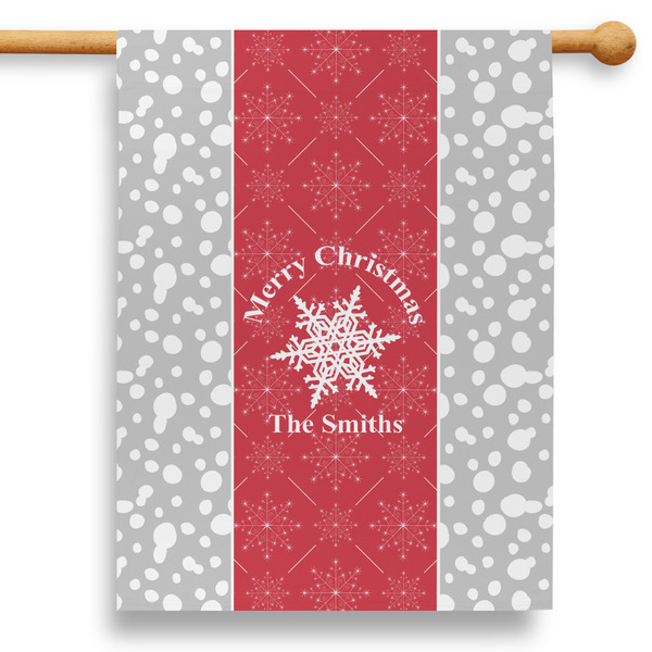 Custom Snowflakes 28" House Flag - Double Sided (Personalized)