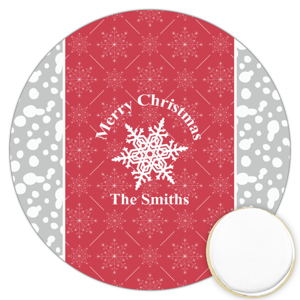 Custom Snowflakes Printed Cookie Topper - 3.25" (Personalized)