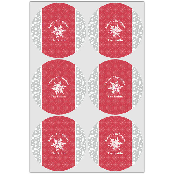 Snowflakes Icing Circle - Large - Set of 6