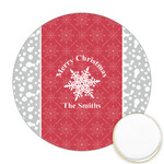 Snowflakes Printed Cookie Topper - Round (Personalized)