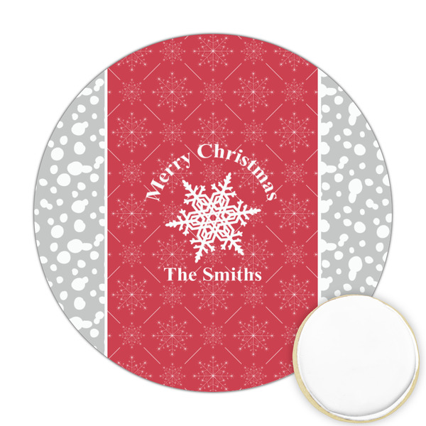 Custom Snowflakes Printed Cookie Topper - Round (Personalized)