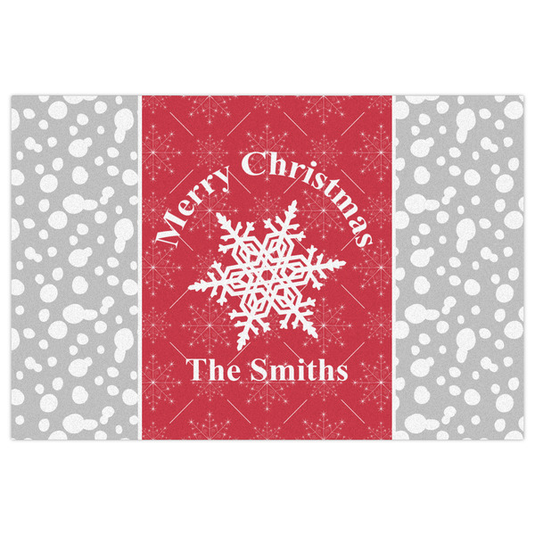 Snowflakes Indoor / Outdoor Rug - 4'x6' - Front Flat