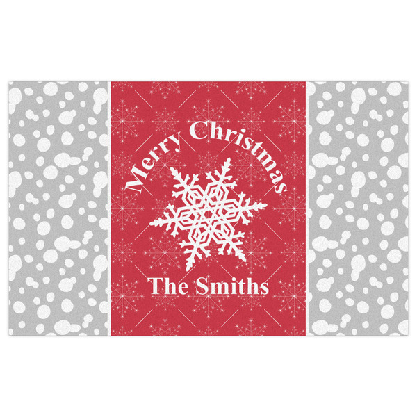 Snowflakes Indoor / Outdoor Rug - 5'x8' - Front Flat