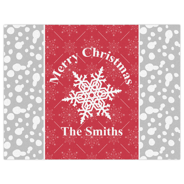 Snowflakes Indoor / Outdoor Rug - 6'x8' - Front Flat