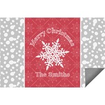 Snowflakes Indoor / Outdoor Rug - 6'x8' w/ Name or Text