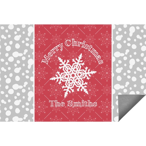 Custom Snowflakes Indoor / Outdoor Rug - 6'x8' w/ Name or Text