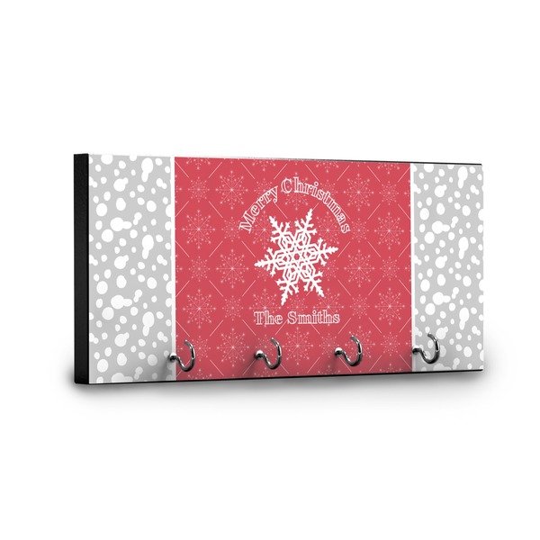 Snowflakes Key Hanger - Front View with Hooks