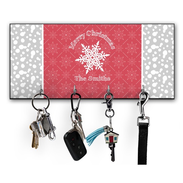 Custom Snowflakes Key Hanger w/ 4 Hooks w/ Graphics and Text
