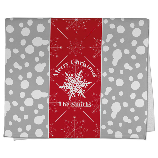 Custom Snowflakes Kitchen Towel - Poly Cotton w/ Name or Text