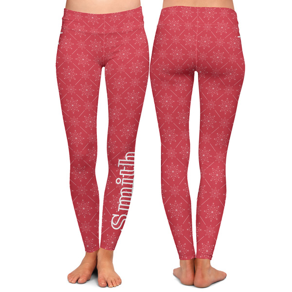 Snowflakes Ladies Leggings - Front and Back