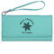 Snowflakes Ladies Leatherette Wallet - Laser Engraved- Teal (Personalized)