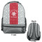 Snowflakes Large Backpack - Gray - Front & Back View
