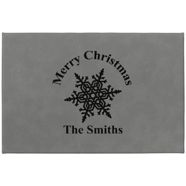 Snowflakes Large Engraved Gift Box with Leather Lid - Approval