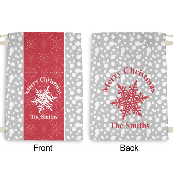 Snowflakes Large Laundry Bag - Front & Back View