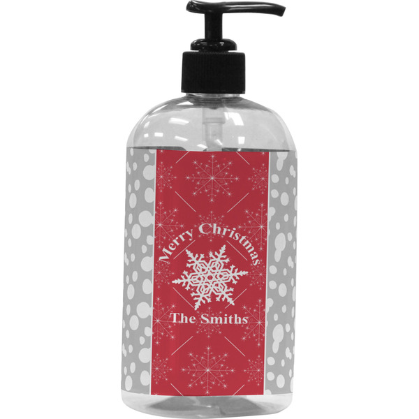 Custom Snowflakes Plastic Soap / Lotion Dispenser (Personalized)