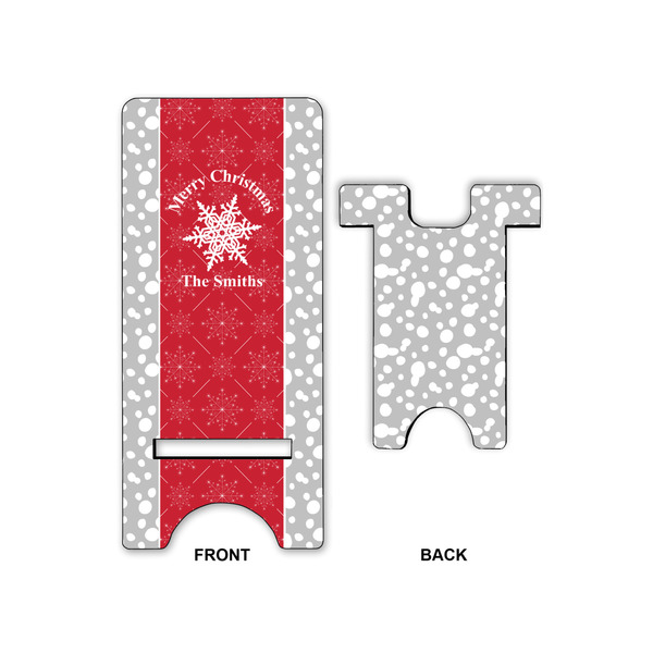 Snowflakes Large Phone Stand - Front & Back