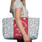 Snowflakes Large Rope Tote Bag - In Context View