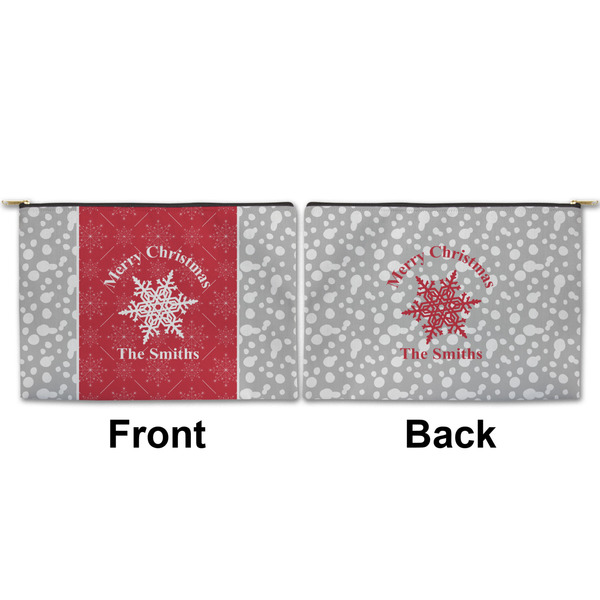 Snowflakes Large Zipper Pouch Approval (Front and Back)