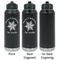 Snowflakes Laser Engraved Water Bottles - 2 Styles - Front & Back View