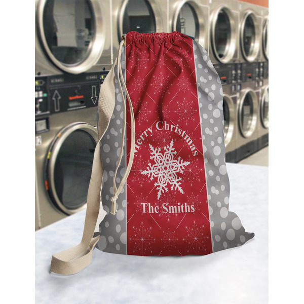Snowflakes Laundry Bag in Laundromat