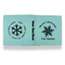 Snowflakes Leather Binder - 1" - Teal - Back Spine Front View