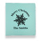 Snowflakes Leather Binders - 1" - Teal - Front View