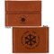 Snowflakes Leather Business Card Holder - Front Back