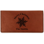 Snowflakes Leatherette Checkbook Holder - Single Sided (Personalized)