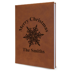 Snowflakes Leather Sketchbook - Large - Double Sided (Personalized)