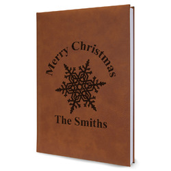 Snowflakes Leather Sketchbook - Large - Single Sided (Personalized)