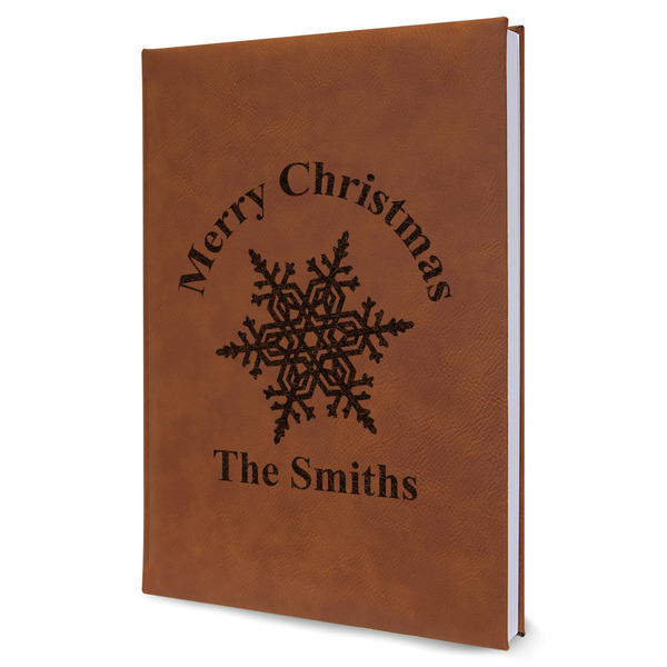 Custom Snowflakes Leather Sketchbook - Large - Single Sided (Personalized)