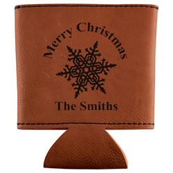 Snowflakes Leatherette Can Sleeve (Personalized)