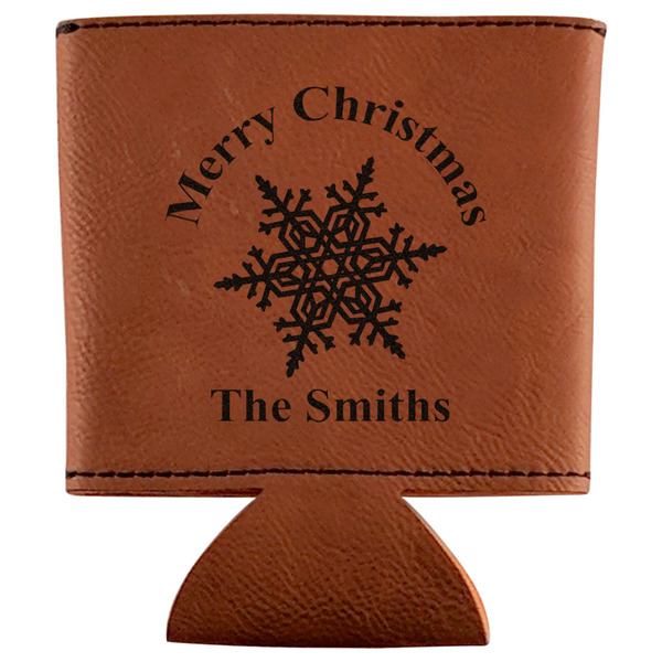 Custom Snowflakes Leatherette Can Sleeve (Personalized)