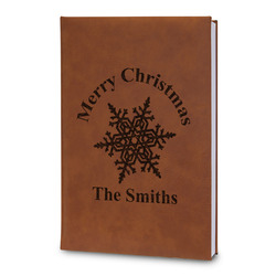 Snowflakes Leatherette Journal - Large - Double Sided (Personalized)