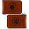 Snowflakes Leatherette Magnetic Money Clip - Front and Back