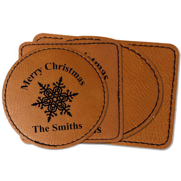 Custom Snowflakes Faux Leather Iron On Patch (Personalized)