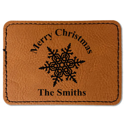 Snowflakes Faux Leather Iron On Patch - Rectangle (Personalized)