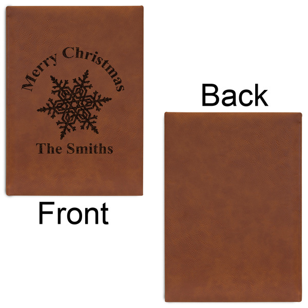 Snowflakes Leatherette Sketchbooks - Large - Single Sided - Front & Back View