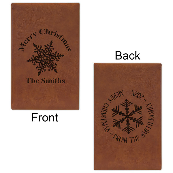 Snowflakes Leatherette Sketchbooks - Small - Double Sided - Front & Back View