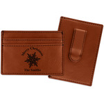 Snowflakes Leatherette Wallet with Money Clip (Personalized)