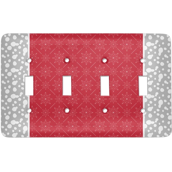Custom Snowflakes Light Switch Cover (4 Toggle Plate)