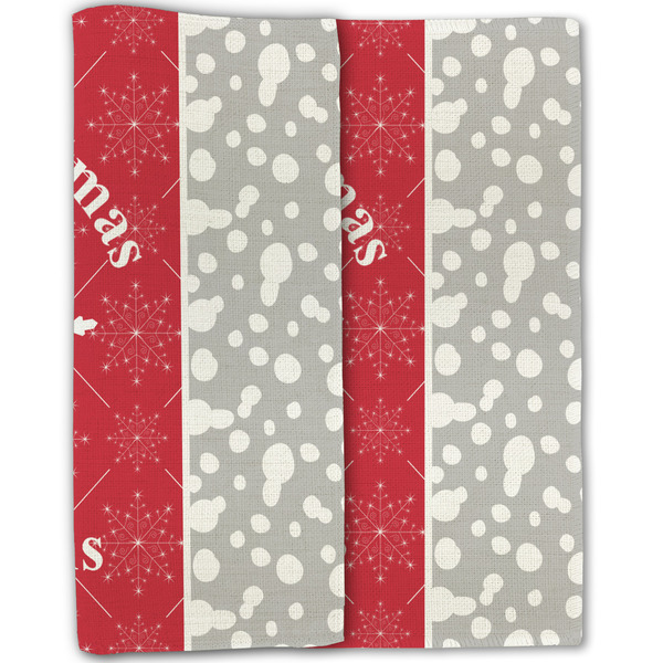 Snowflakes Linen Placemat - Folded Half (double sided)