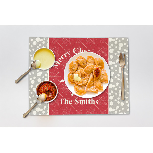 Snowflakes Linen Placemat - Lifestyle (single)
