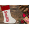 Snowflakes Linen Stocking w/Red Cuff - Flat Lay (LIFESTYLE)