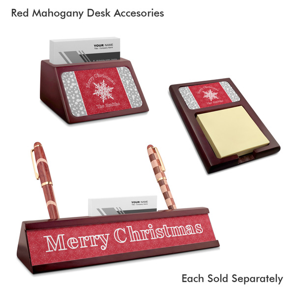 Snowflakes Mahogany Desk Accessories