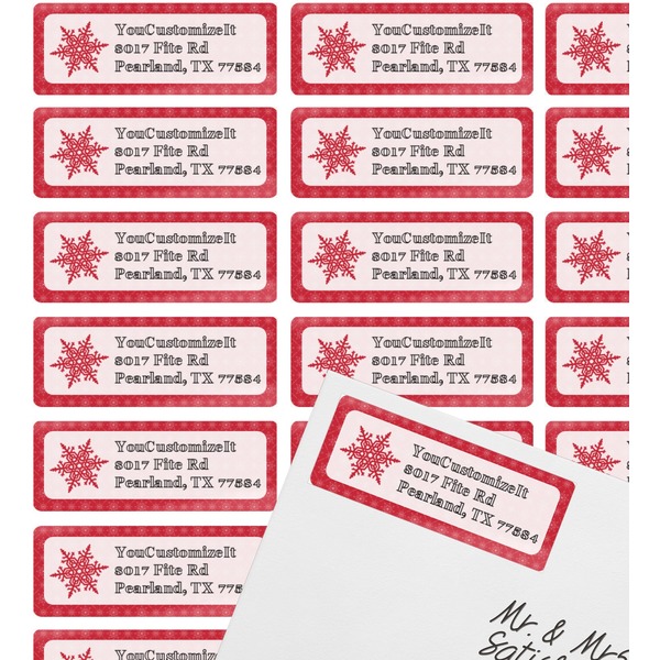 Snowflakes Mailing Label on Envelope - Multiple Labels