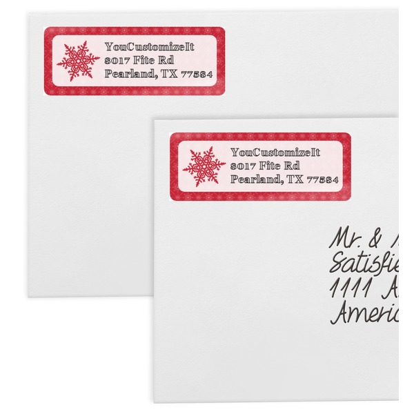 Snowflakes Mailing Labels - Double Stack Close Up
