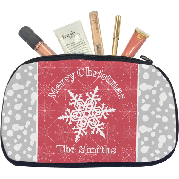 Custom Snowflakes Makeup / Cosmetic Bag - Medium (Personalized)