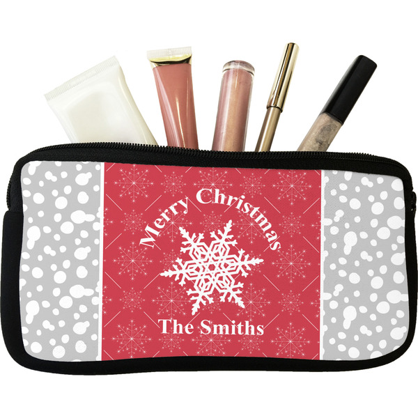 Custom Snowflakes Makeup / Cosmetic Bag - Small (Personalized)