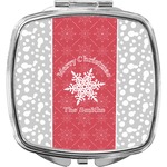 Snowflakes Compact Makeup Mirror (Personalized)